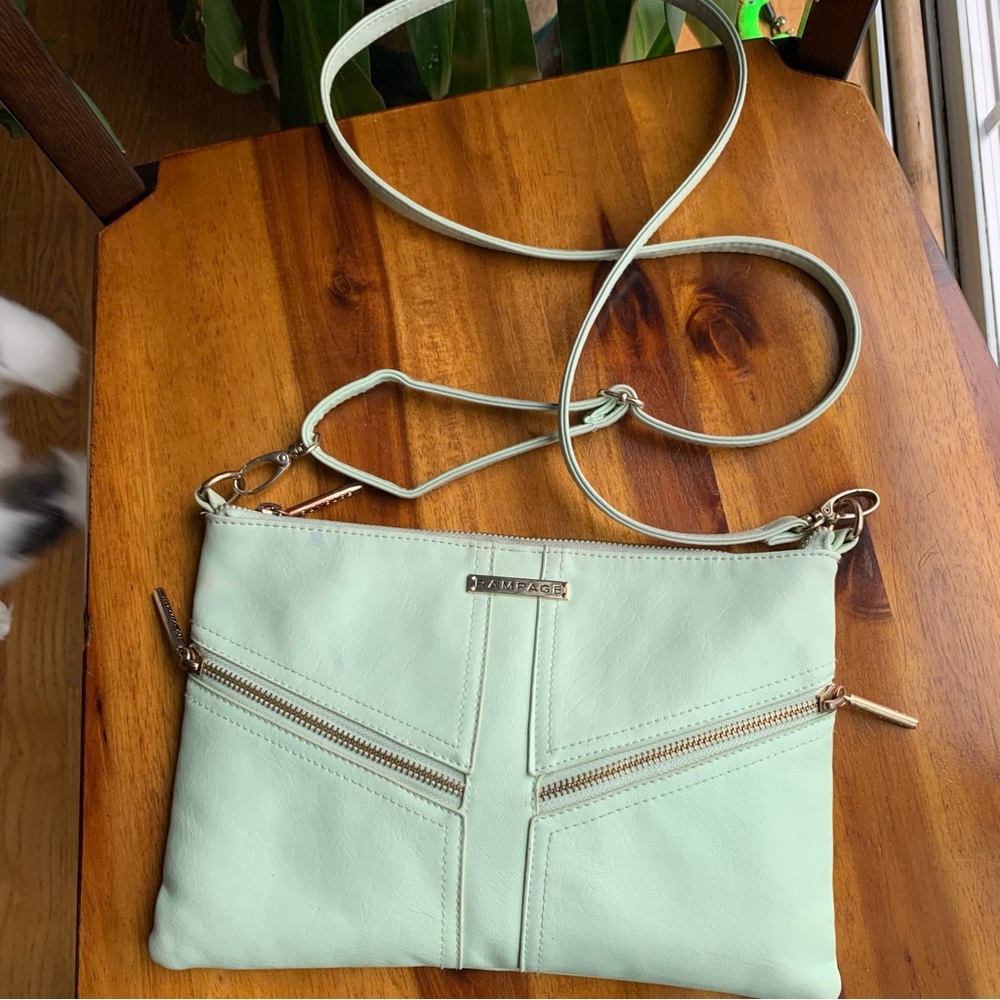 mint spring  green crossbody bag faux leather rampage